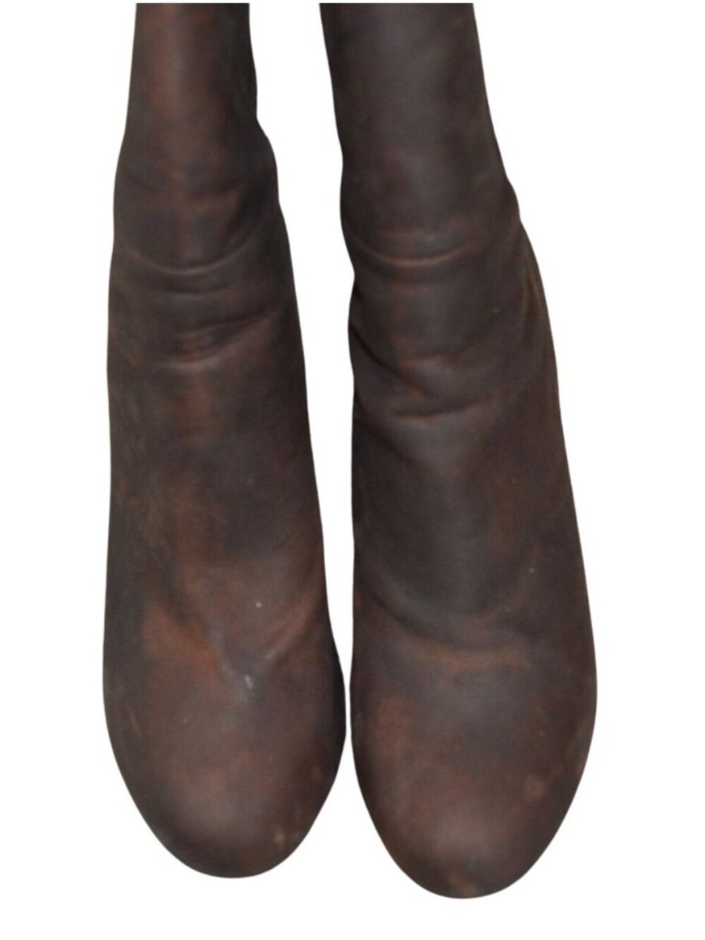 Cynthia Vincent Brown Suede Heeled Knee High Boots Womens Size 7.5 Gold Interior - Picture 8 of 11